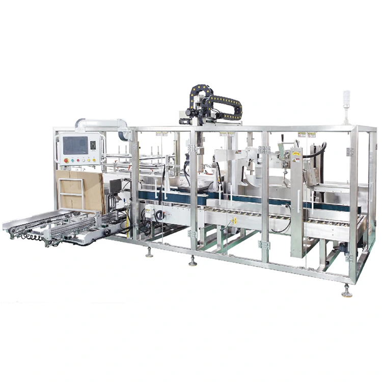 Máquina automática de embalagem de caixas tipo garra